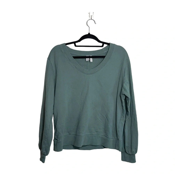Z by Zella 100% Cotton Sage Green Open Back Pullover Sweatshirt Medium Women’s - Picture 1 of 12
